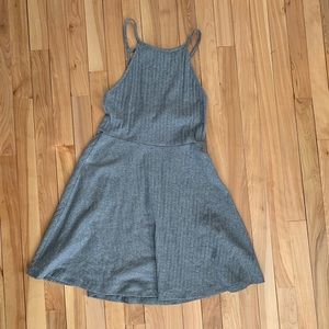 My Gabby Cute A-line Ribbed Dress, Gray